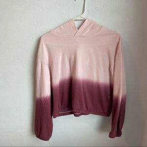 Ombré Cropped Scrunched sweat shirt / hoodie